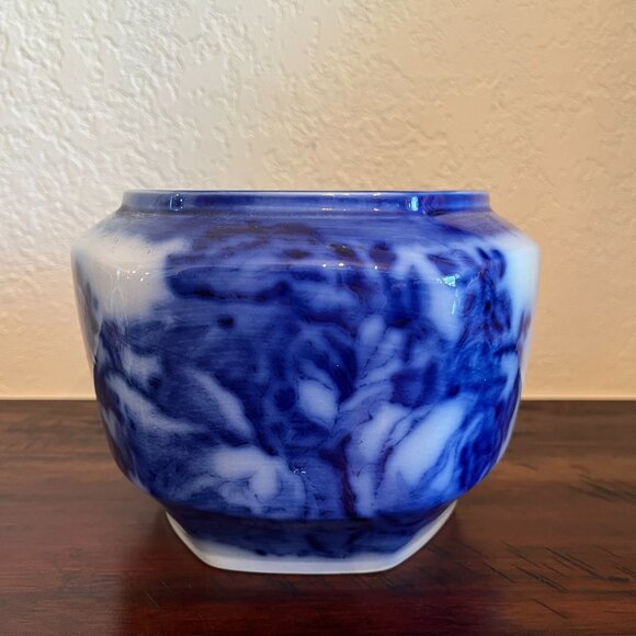 Vintage Blakeney Ironstone England Blue & White Planter Cottagecore 60s European - Picture 1 of 8
